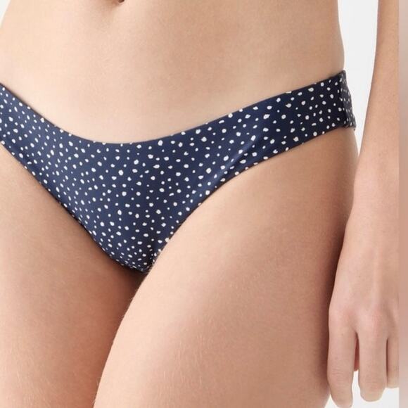 J. Crew Christie Hipster Bikini Swim Bottom Tiny Dot Navy Size Small NWT BH535 - Picture 1 of 10